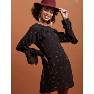 Label Ritu Kumar Black Celestial Ruffle Dress